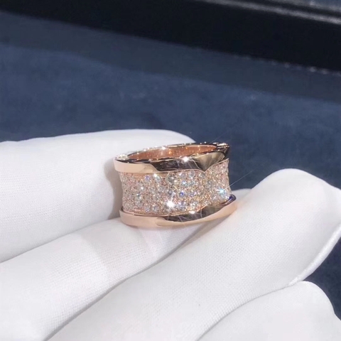 NHẪN BVLGARI B.ZERO1 18K rose gold ring diamonds