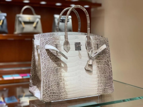 Túi Hermes Birkin Alligator Himalaya  da cá sấu bạch tạng 30CM Handmade khâu tay(Giá liên hệ)