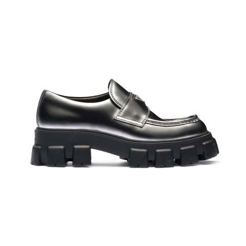 GIÀY PRADA Monolith Nuanced Brushed Leather Loafers