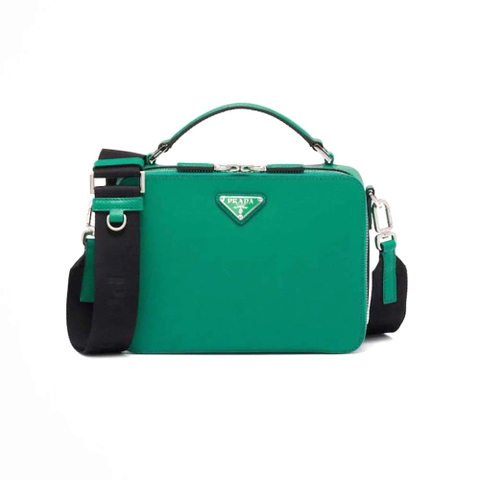 TÚI Prada Men Brique Saffiano Leather Bag-Green