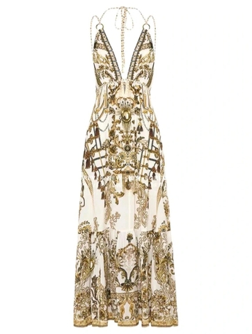 VÁY CAMILLA Flower Sparking Vintage Dress High Classy