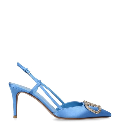 Giày VALENTINO GARAVANI  Satin VLogo Slingback Mules 80