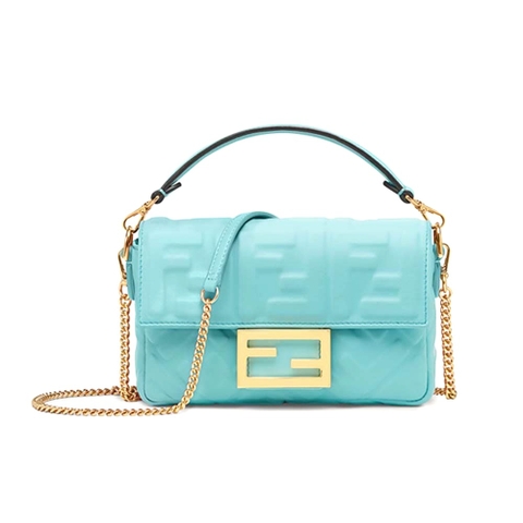 TÚI Fendi Women Iconic Baguette Leather Bag in Mini Size-Aqua