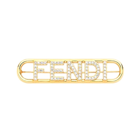 Cài áo Fendi Fendigraphy Brooch Gold Coloured