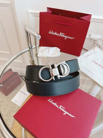 DÂY LƯNG Salvatore Ferragamo Adjustable Gancini Belt Khóa bạc