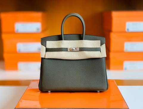 Túi Hermes Birkin Togo charcoal grey Handmade khâu tay 25cm