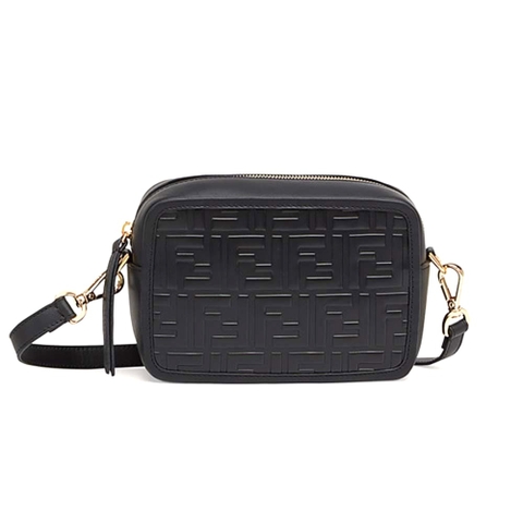 TÚI FENDI Women Mini Camera Case Leather Bag-Black