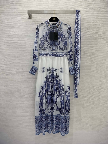 VÁY DOLCE & GABBANA Mediterranean Party Long Dress High Classy