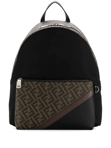BALO FENDI FF-logo coated-canvas backpack