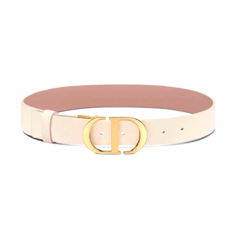 DÂY LƯNG Dior Women 30 Montaigne Reversible Belt Dusty Ivory and Heritage Pink Smooth Calfskin 35 MM