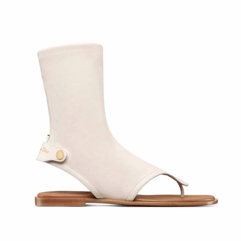 GIÀY Dior Women Spirit Thong Sandal White Lambskin