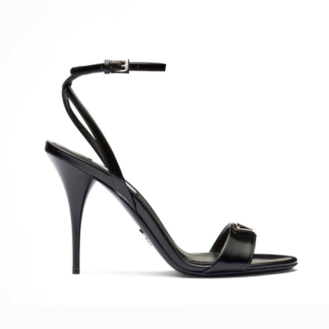 GIÀY Prada Women Brushed Leather Sandals-Black