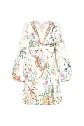 VÁY CAMILLA V NECK COLORFUL FLOWER MID DRESS High Classy