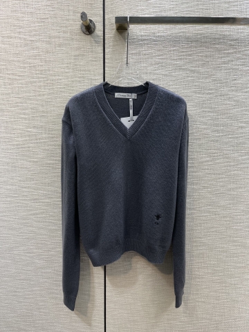 ÁO DIOR V-Neck Gray Sweater