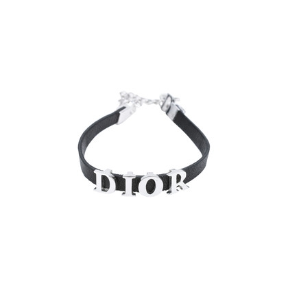 CHRISTIAN DIOR Leather Logo Bracelet