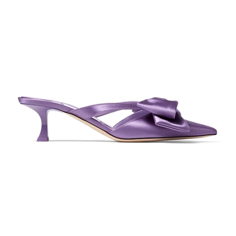 GIÀY Jimmy Choo Women Flaca Mule 50 Wisteria Satin Mules with Bow