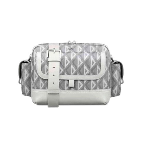 TÚI DIOR Messenger Bag Dior Gray CD Diamond Canvas and Smooth Calfskin