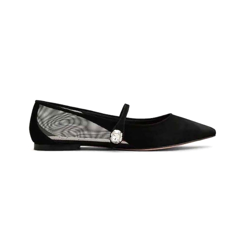 GIÀY Roger Vivier Women Babies Ballerinas in Suede-Black