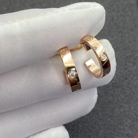 BÔNG TAI CARTIER LOVE EARRINGS DIAMOND GOLD 18K YELLOW GOLD