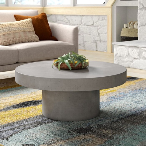 BÀN TRÀ PHÒNG KHÁCH GUILERMO ROUND COFFEE TABLE XI MĂNG