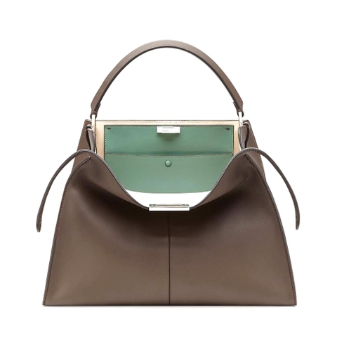 TÚI FENDI Women Peekaboo X-Lite in Leather Bag-Brown