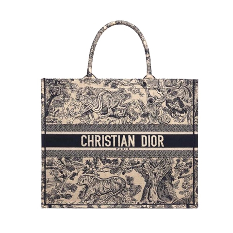 TÚI Dior Women Dior Book Tote Toile De Jouy Bag-Navy