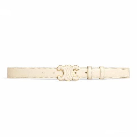 DÂY LƯNG Celine Women Medium Cuir Triomphe Belt in Smooth Calfskin-White