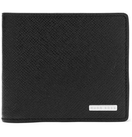 VÍ DA HUGO BOSS Signature Cross-Grain Leather Billfold Wallet