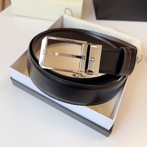 DÂY LƯNG MONTBLANC CALFSKIN LEATHER Belt Khóa bạc