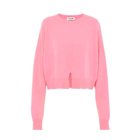 ÁO Miu Miu Women Cashmere Crew-Neck Sweater-Pink