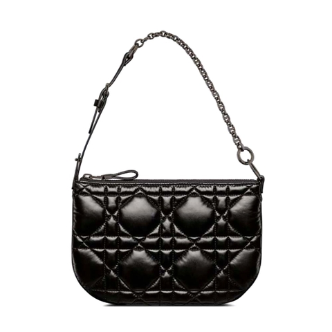 TÚI Dior Women Mini Dior Caro Tulip Bag Black Quilted Macrocannage Calfskin Top Quality