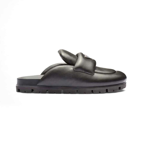 DÉP Prada Women Soft Padded Nappa Leather Sabots-Black
