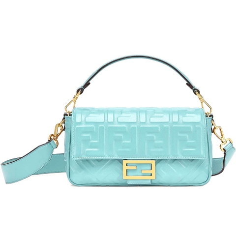 TÚI FENDI Women Iconic Baguette Leather Bag in Medium Size-Aqua