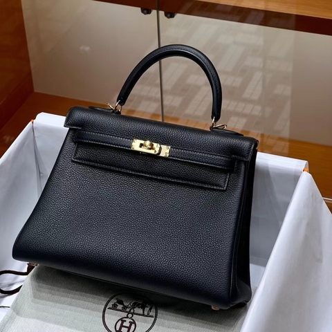 Túi Hermes Kelly Noir Togo 25CM/28CM Handmade khâu tay(Giá liên hệ)