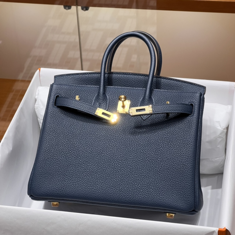 Túi Hermes Birkin Togo Blue Royal 25CM Handmade khâu tay(Giá liên hệ)