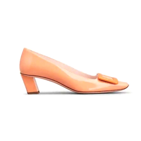 GIÀY Roger Vivier Women Patent Leather Belle Vivier Pumps-Orange