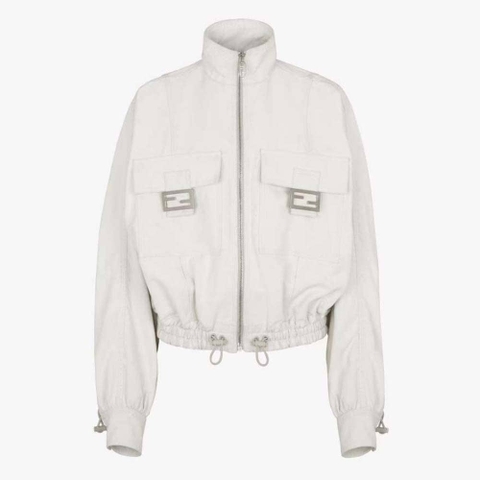 ÁO Fendi Women Blouson White Canvas Fendi by Marc Jacobs Jacket