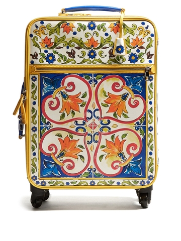 VALI DU LỊCH DOLCE&GABBANA Majolica-print leather suitcase