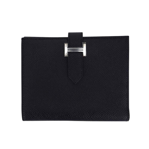 Ví Hermes Bearn Compact Wallet Black Palladium Hardware Epsom Leather