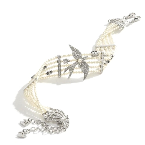 VÒNG CỔ CHANEL CHIM ÉN NGỌC TRAI KHUÔNG NHẠC