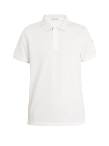 ÁO POLO MONCLER  Contrast reverse-collar cotton-piqué polo shirt