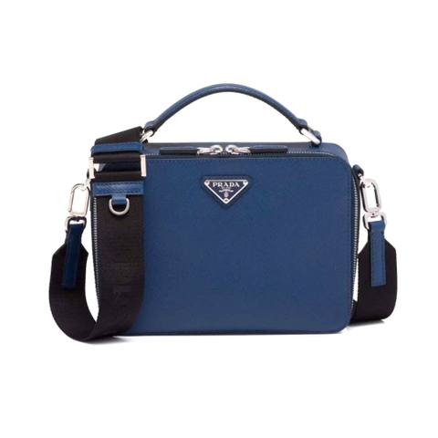 TÚI Prada Men Brique Saffiano Leather Bag-Navy