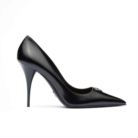 GIÀY Prada Women Brushed Leather Pumps-Black