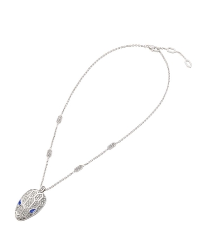 Vòng cổ BVLGARI White Gold And Diamond Serpenti Seduttori Necklace vàng trắng 18K