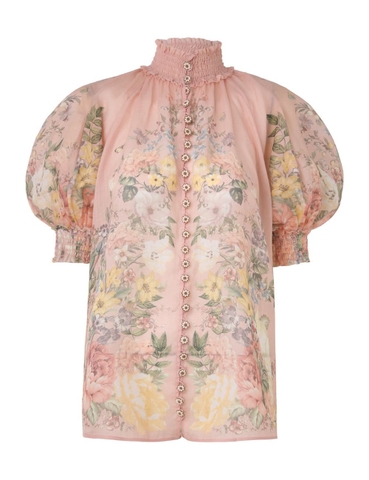 ÁO ZIMMERMANN WAVERLY TUCK SHORT SLEEVE MID DRESS High Classy