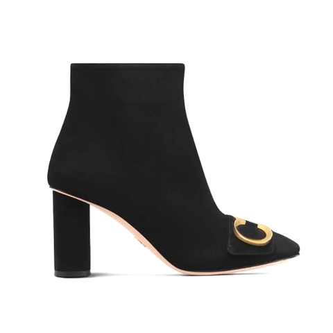 GIÀY Dior Women C’est Dior Heeled Ankle Boot Suede Calfskin-Black