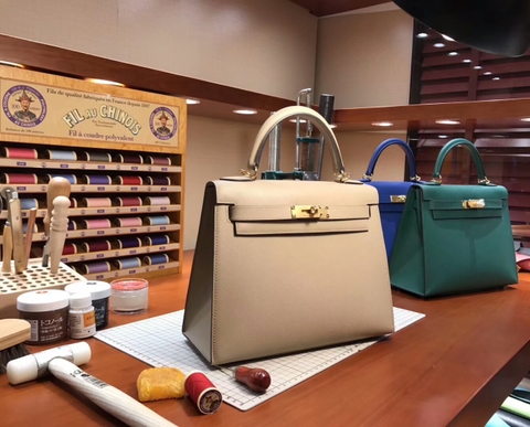 TÚI HERMES Kelly 28CM Trench Coat Gray