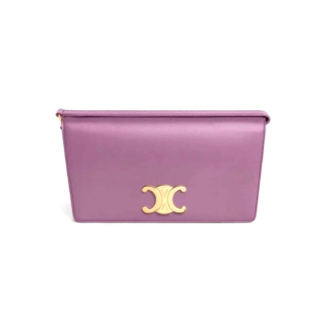 TÚI Celine Women Trapeze Triomphe Bag in Shiny Calfskin-Purple