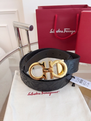 DÂY LƯNG Salvatore Ferragamo Adjustable Gancini Belt Khóa vàng