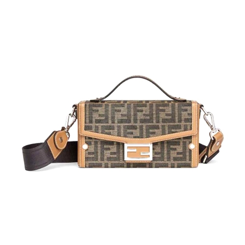 TÚI Fendi Men Baguette Soft Trunk Brown FF Fabric Bag